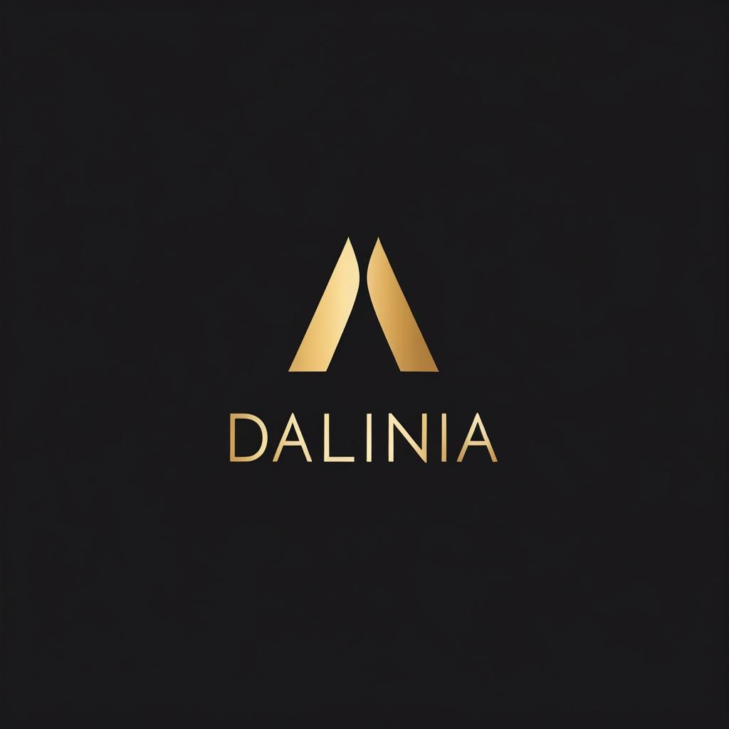 Logo Dalinia, deux traits dorés formant un toit sur fond noir
